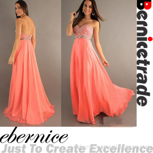 Sequins Long Open Back Prom Party Ball Gowns